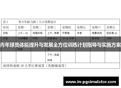 青年球员体能提升与发展全方位训练计划指导与实施方案